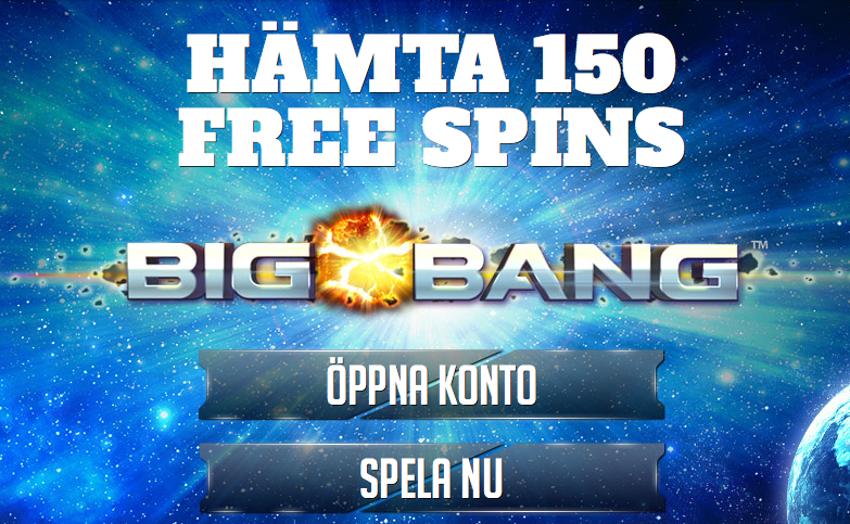 Casino bonus och 150 free spins i Big Bang hos iGame!